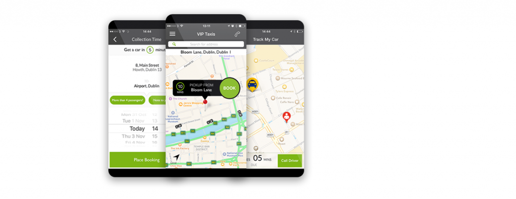 iCabbi automatic dispatch system passenger app