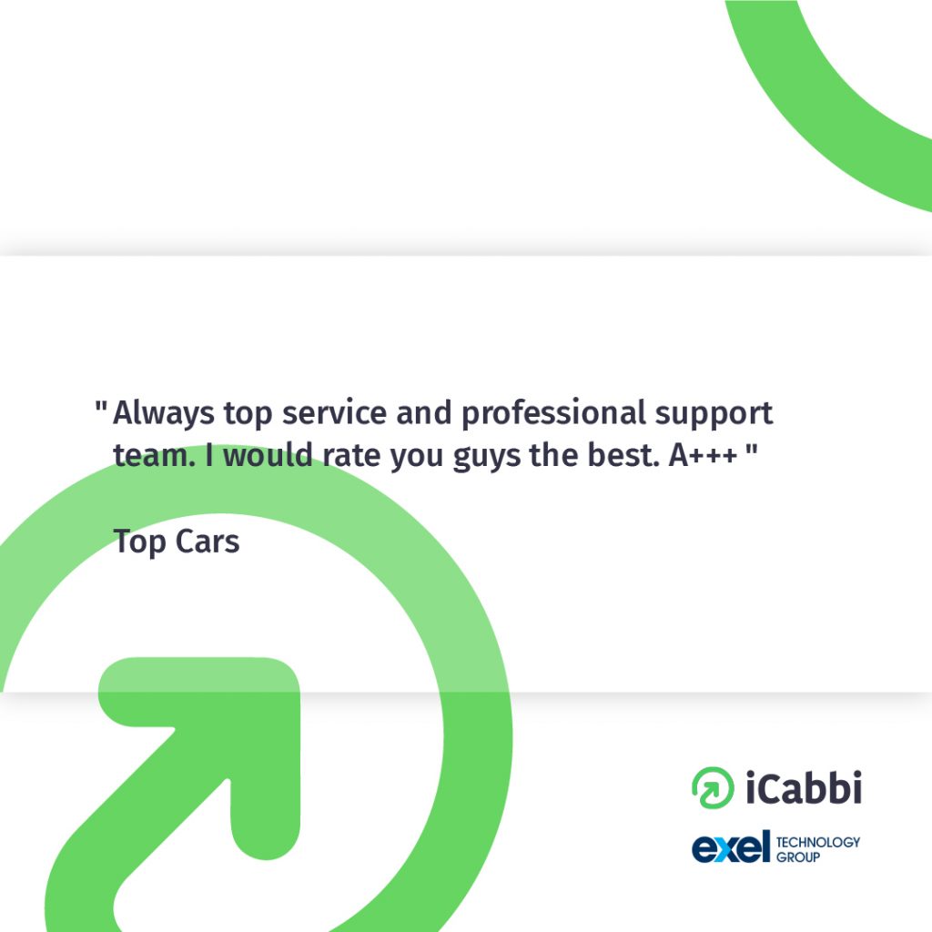 Top Cars iCabbi testimonial regarding automated taxi dispatch system