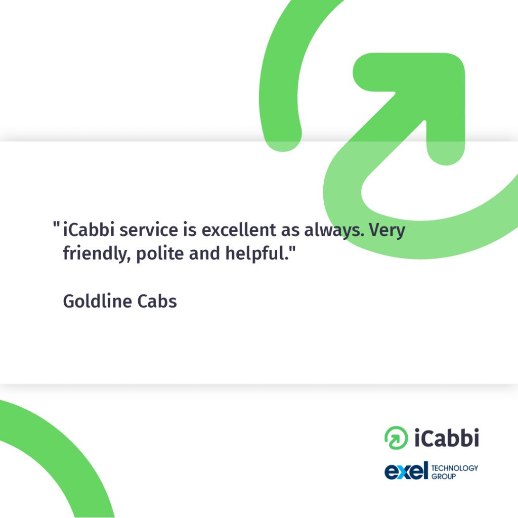 iCabbi saw Goldline Cabs leave this wonderful testimonial 